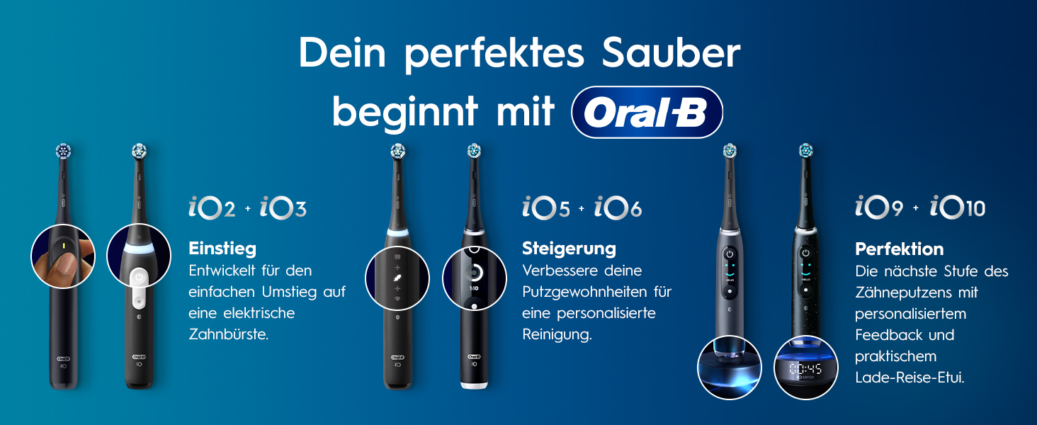 Електрична зубна щітка Oral-B iO Series 3, набір з 2 шт (Чорний та Рожевий), 2 додаткові насадки та футляр