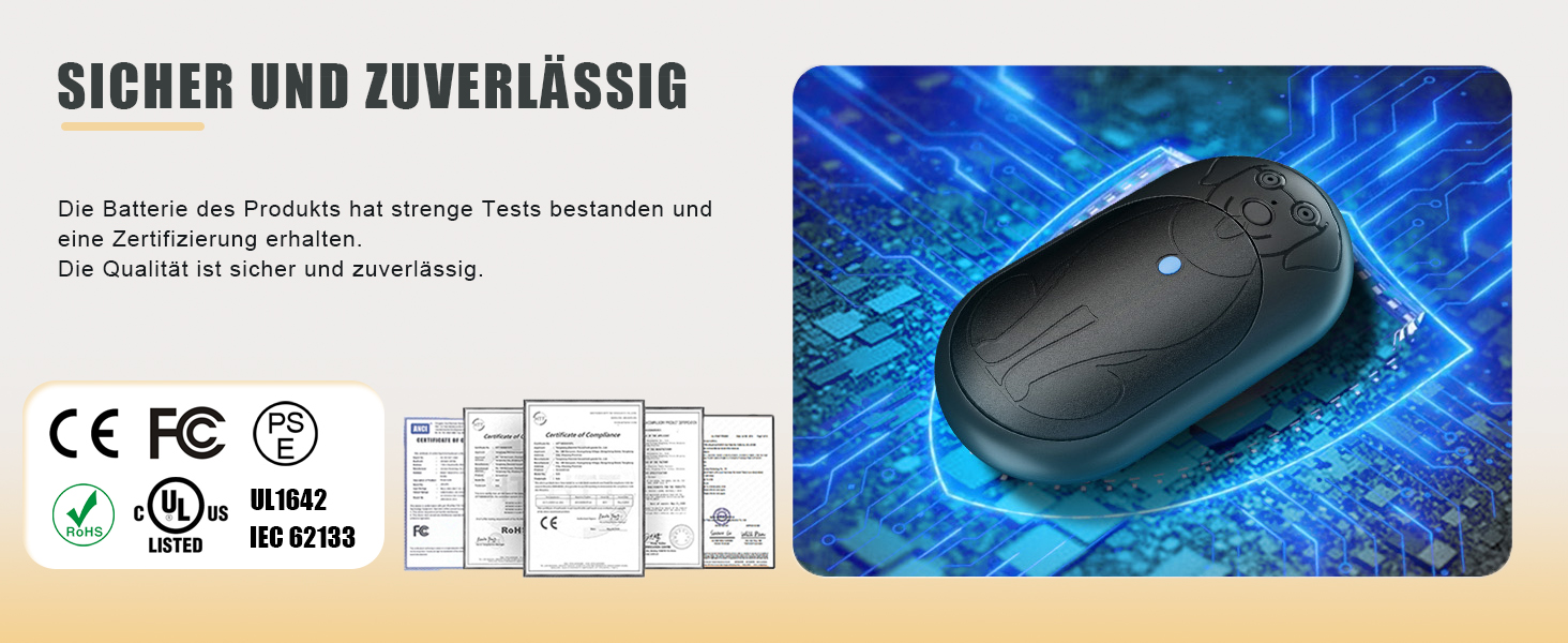 Електричні грілки для рук COTOP 6000mAh, 2 шт. USB-C, 3 режими нагріву, для жінок, чоловіків, дітей, туризму, гірськолижного спорту, зелені