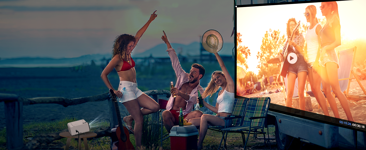 Міні проектор XuanPad A--19000L: WiFi, Bluetooth, 19000 люмен, 1080P HD, для домашнього кінотеатру, сумісний з TV Stick, HDMI, USB, AV, Laptop, iPhone, Android