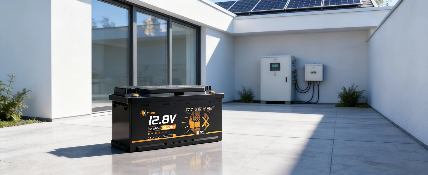 LiFePO4 акумулятор 12V 100Ah H190 ECE R10 з Bluetooth 5.4 для кемперів та автобудинків, літієва батарея (набір 2 шт)