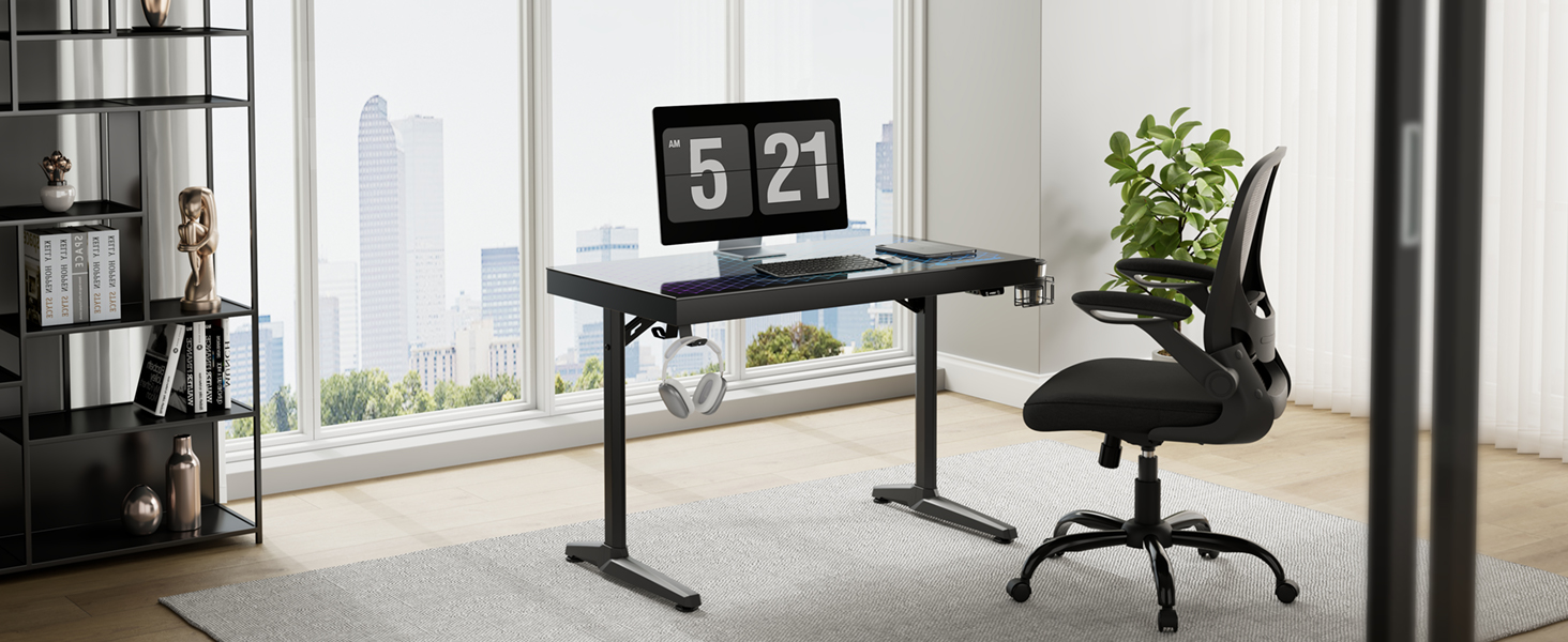 Ігровий стіл EUREKA ERGONOMIC RGB 110 см з підсвічуванням, 110 x 60 см