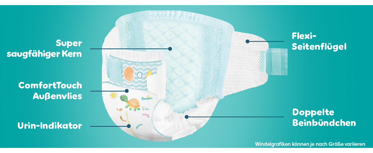 Підгузки Pampers Baby-Dry на застібках, розмір 8 (17 кг+), 120 шт, велика упаковка