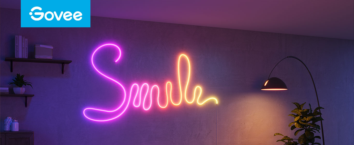 Гнучка неонова LED-стрічка Govee Neon Rope Light 2 RGBIC, 5м, біла, для DIY дизайну та інтер'єру