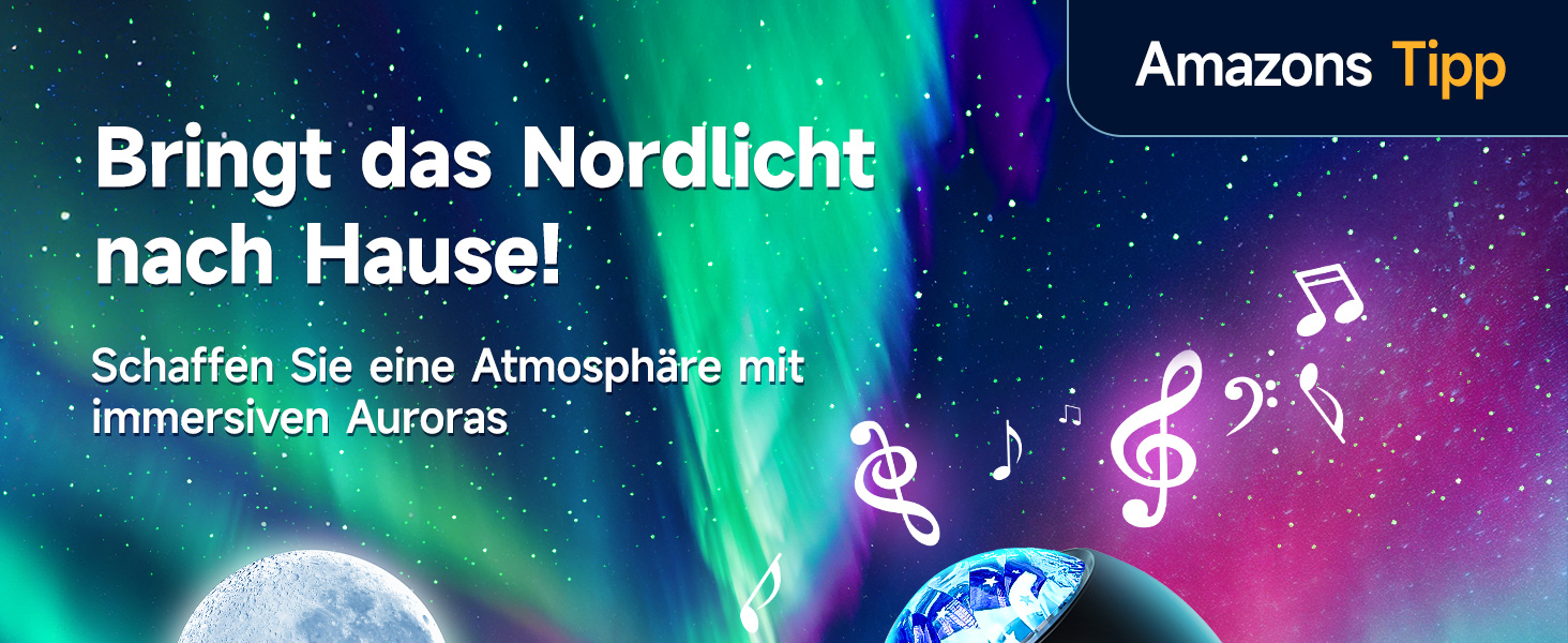 Проектор зоряного неба COOLNIGHT: нічник-проектор галактики та північного сяйва (Аврора) з 180 режимами світла, білим шумом та Bluetooth, чорний