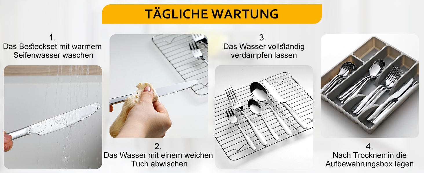 Набір столових приборів Velaze на 12 осіб (60 предметів) з нержавіючої сталі, столовий набір з 12 ножів, виделок, десертних виделок, ложок та чайних ложок, полірований, придатний для миття в посудомийній машині