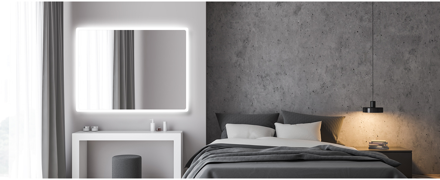 Дзеркало для ванної кімнати SONNI з підсвічуванням 80x60 см, IP44, холодне біле світло