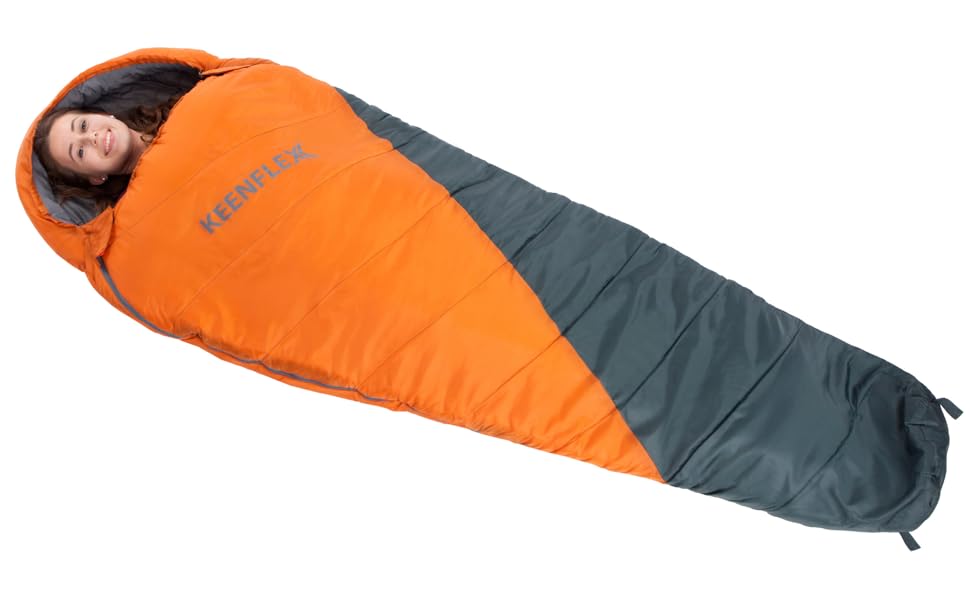 Спальний мішок KeenFlex 3-4 сезони, +7.2°C до -23.4°C, 1500г/2150г, літній та зимовий, для туризму, машинне прання