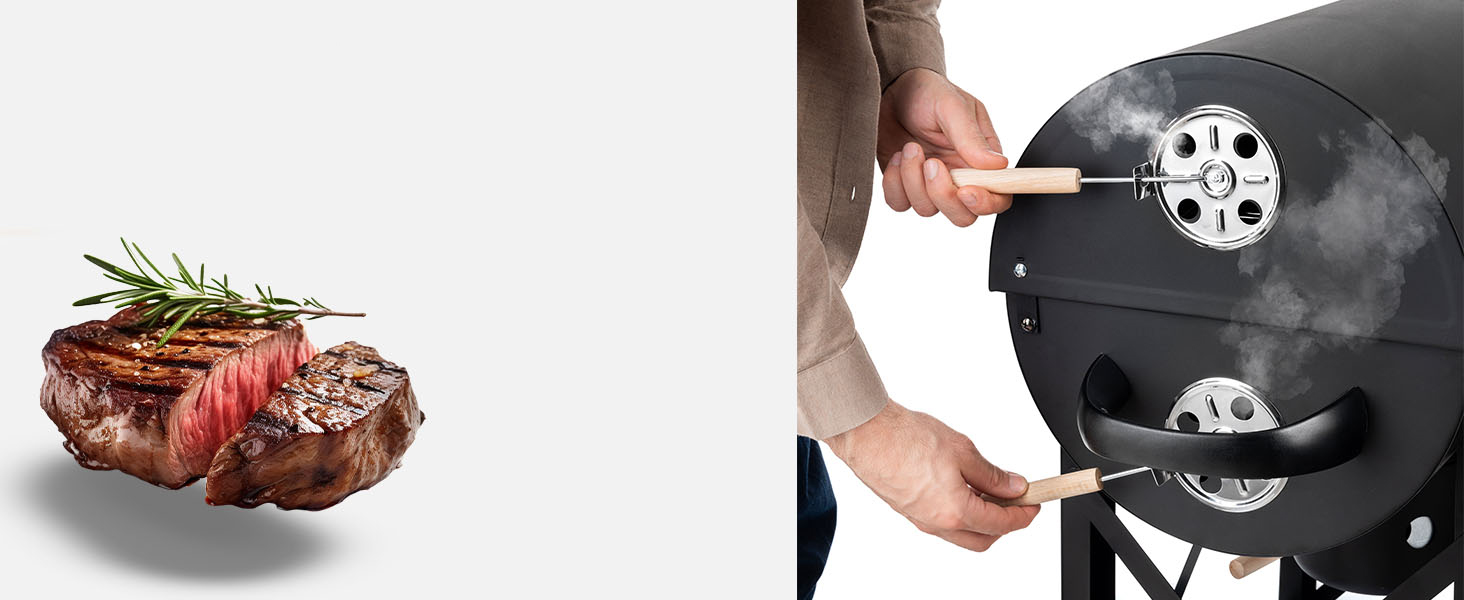 Дров'яний мангал Lehmann з решіткою-грилем XL, візком для дров, 2 полицями, кришкою, колесами та зручною ручкою. Ідеальний для саду, тераси, кемпінгу.