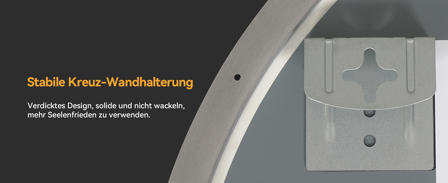 Дзеркало для ванної кімнати YOURLITE з підсвічуванням, діаметр 60 см, LED, 3 кольори, регулювання яскравості, сенсорна кнопка, антизапар, пам'ять, IP44, срібний