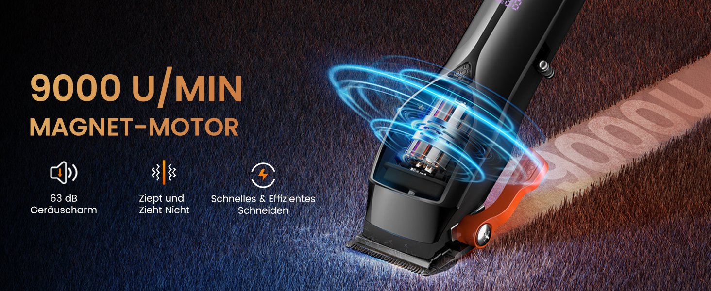 Машинка для стрижки волосся MAXGROOM Profi Set 9000 об/хв з керамічними лезами, чорна. Акумуляторна, з LED-дисплеєм, для стрижки та моделювання