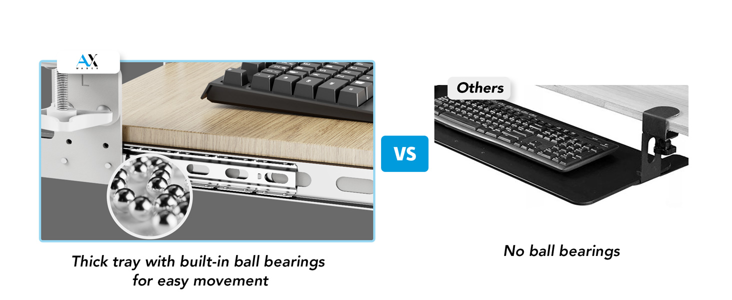 Висувна підставка для клавіатури під стіл з К-кріпленням, великого формату, стійка, ковзна, платформа для клавіатури 838 мм x 280 мм, висувна платформа, комп'ютерна шухляда для набору тексту (дуб)