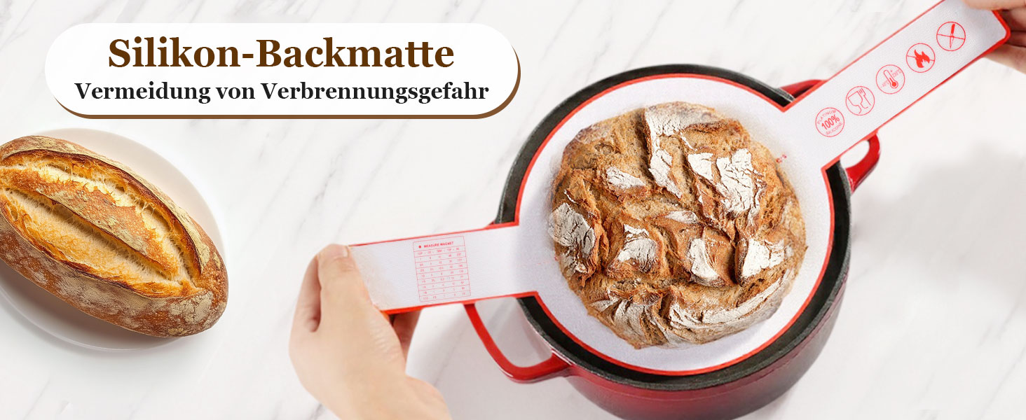 Набір для приготування закваски та випікання хліба SHANNA: корзинка для бродіння, скляна тара, скребок, мішалка, ніж (бамбук, спіральний дизайн)