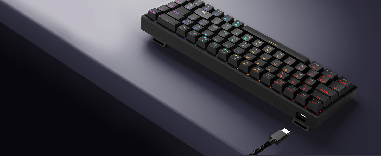 Механічна клавіатура KOORUI для геймінгу: бездротова/провідна, Bluetooth, 82 клавіші, QWERTZ (німецька розкладка), 4000mAh, RGB, для Windows/MacOS/Linux