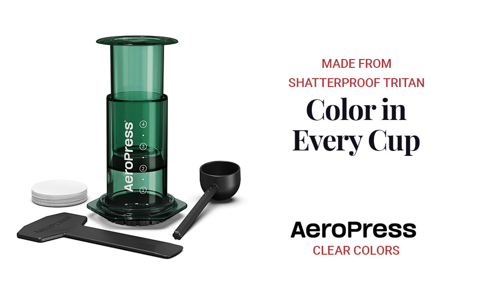 AeroPress Clear: Френч-прес для кави та еспресо, портативний, зелений