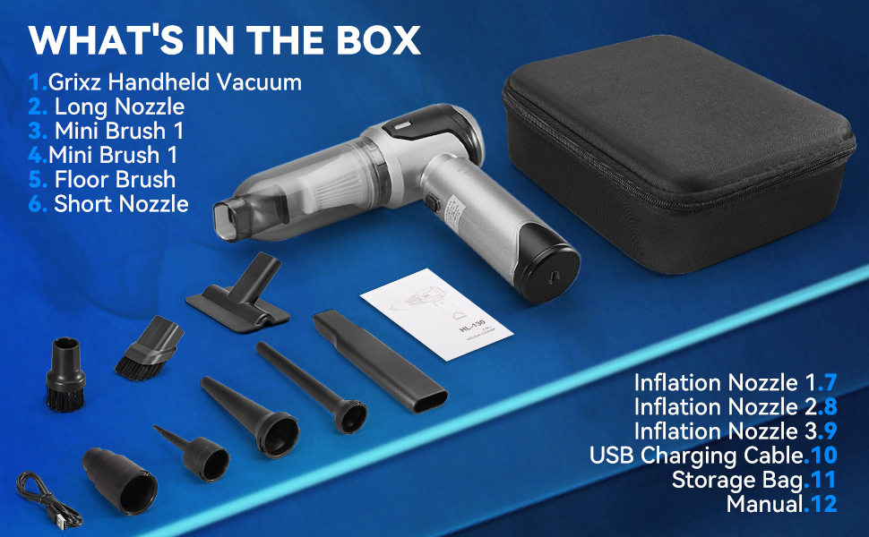 Акумуляторний ручний пилосос 4-в-1 для авто та дому, безщітковий двигун 26000Па, 3 режими потужності, для шерсті тварин та кухні