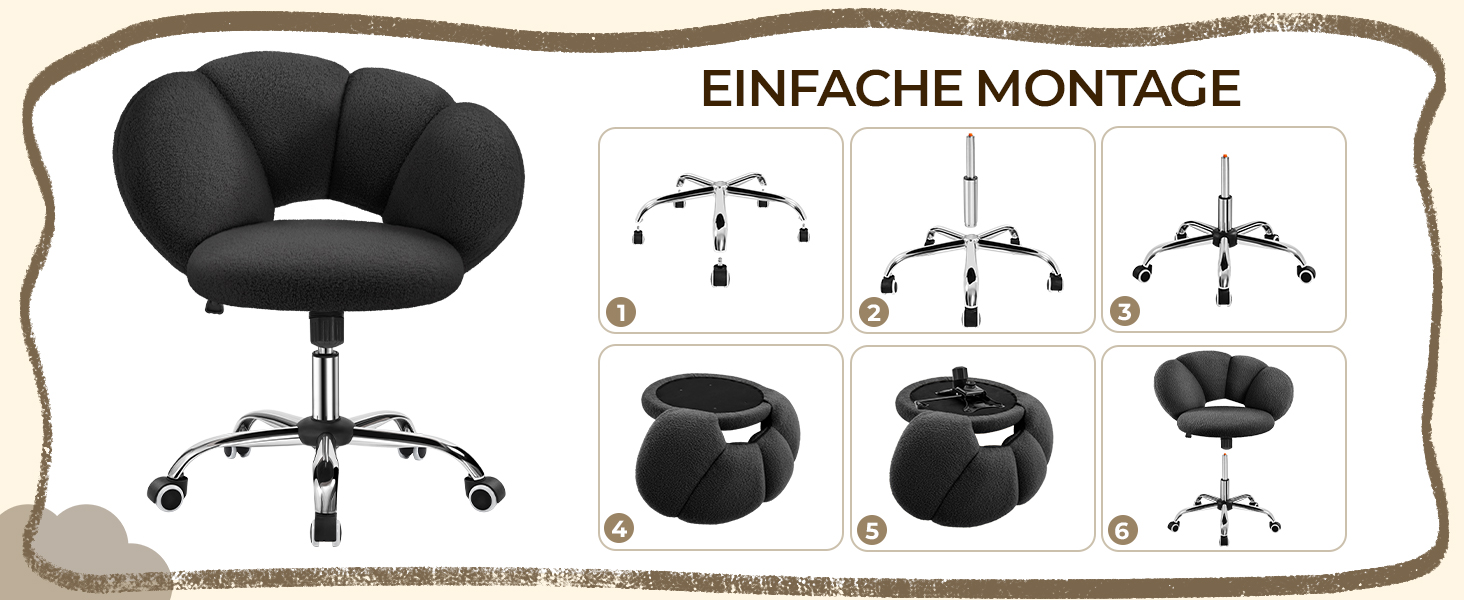 Крісло офісне Yaheetech, ергономічне, чорне, регульоване по висоті, до 136 кг, для дому/офісу