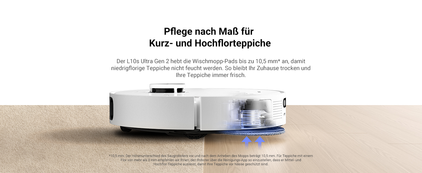 Робот-пилосос Dreame L10s Ultra Gen 2 з функцією миття, технологія RoboSwing™ та потужністю 10 000 Pa Vormax™, режим для тварин, автоматична станція, потужне прибирання килимів