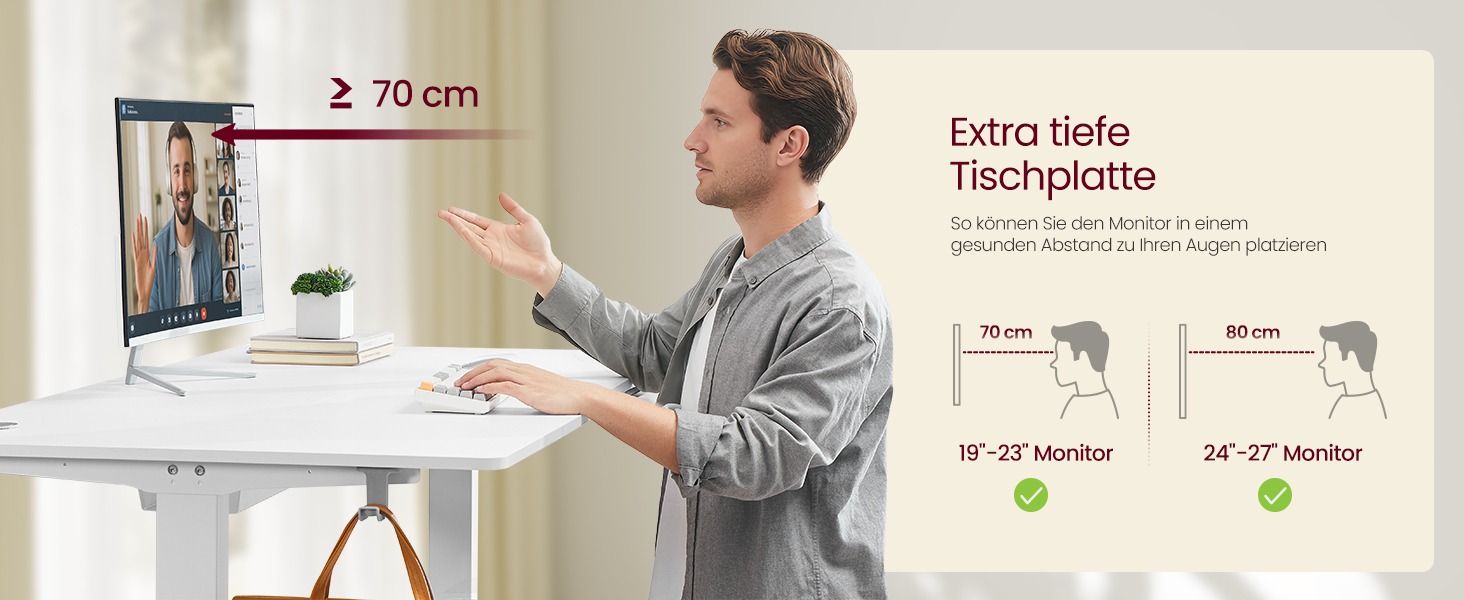 Стол для роботи VASAGLE з регулюванням висоти, USB-C, підставка для розеток, стоячий стіл, нагадування про перерви, 3 пам'яті, для офісу, 180x80 см, матовий білий (LSD146WZ02)