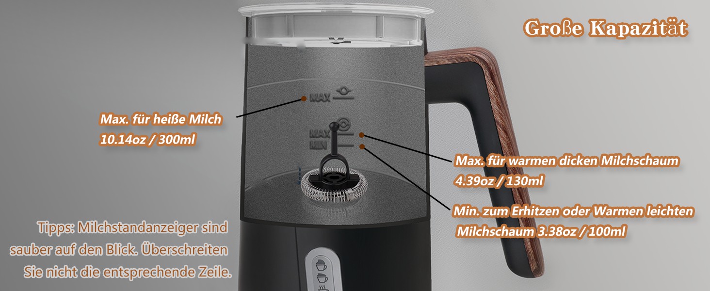 Електричний спінювач молока 4-в-1 – спінювач молока, нагрівач молока з автоматичним відключенням, білий (чорний)