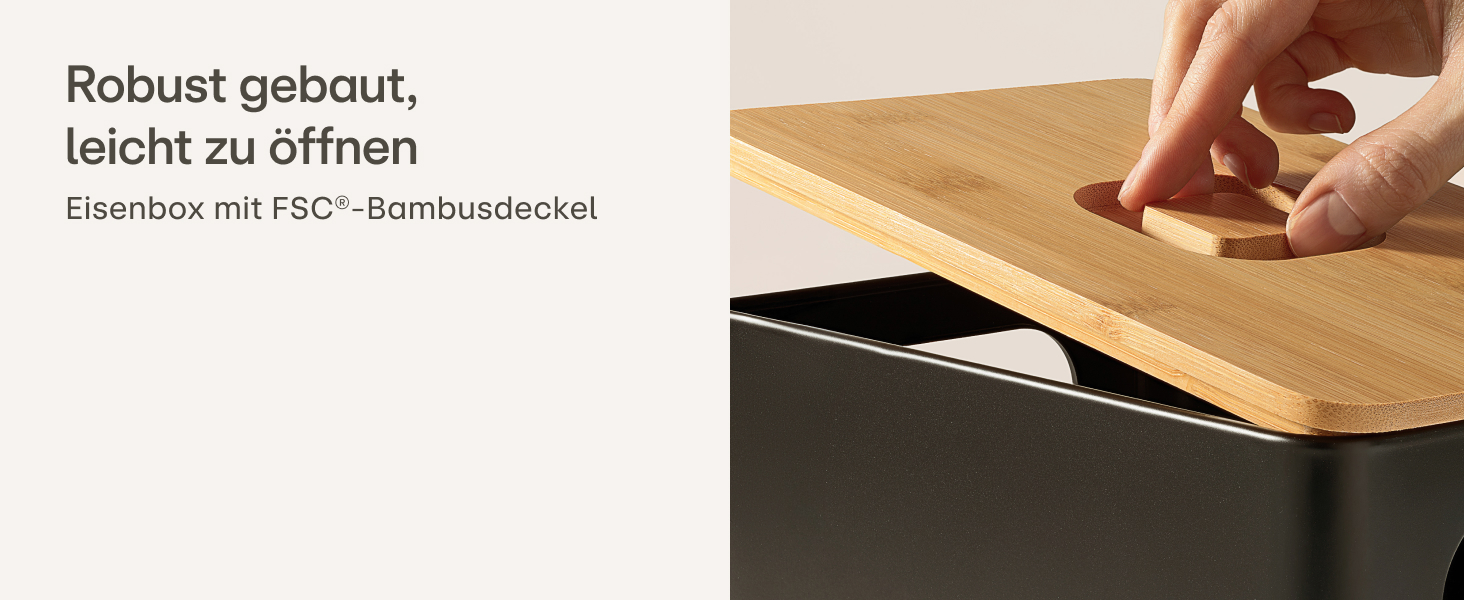 Набір контейнерів для зберігання картоплі, цибулі та часнику Praknu - 3 шт. з бамбуковими кришками, вентиляційні отвори, з етикетками та ручкою