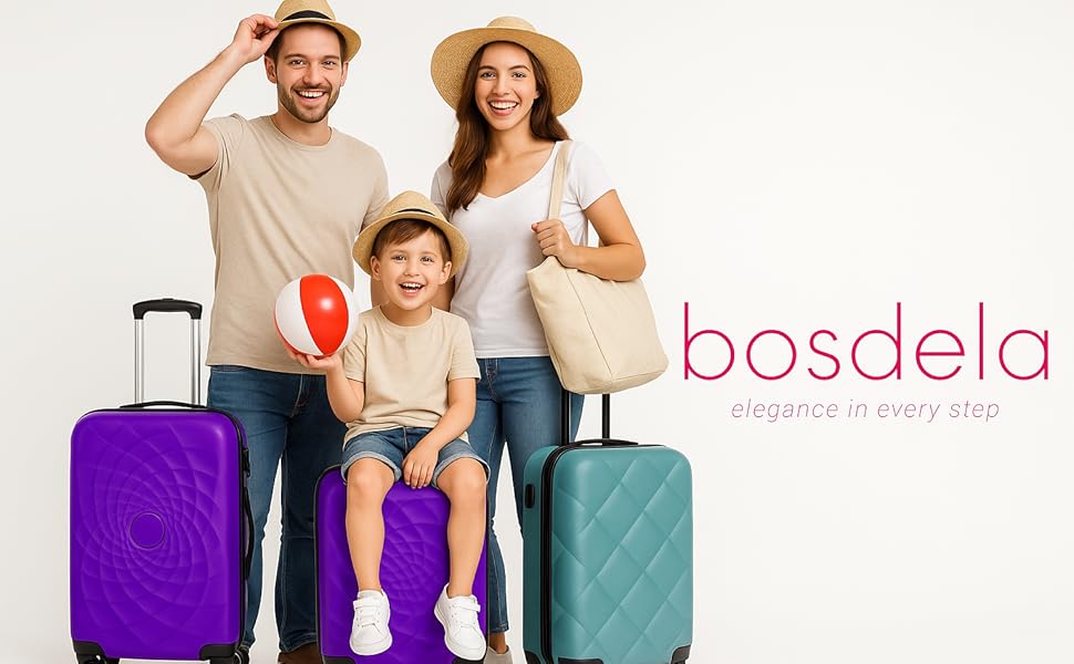 Валіза ручної поклажі Bosdela з твердим корпусом (980, фіолетовий, 50/60/71 см)