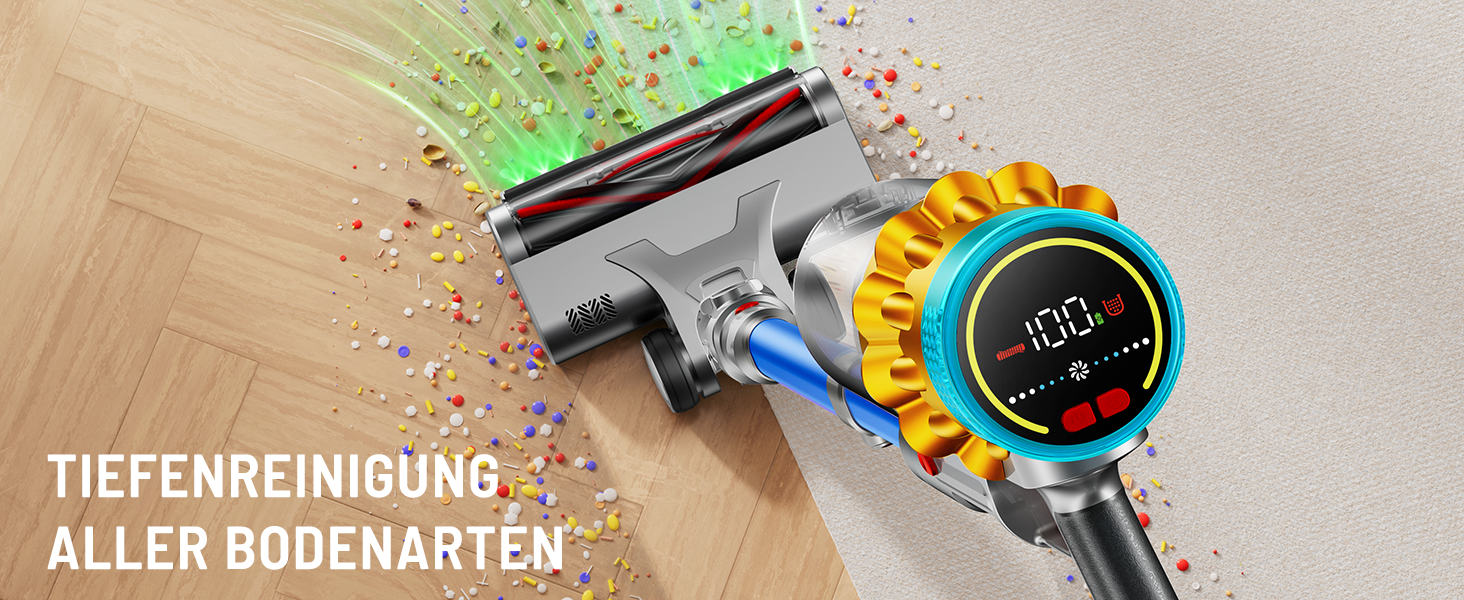 Акумуляторний пилосос бездротовий 600W, 70 хв, 1.8л, для підлоги, килимів, шерсті тварин, з самостійною підставкою, блакитний