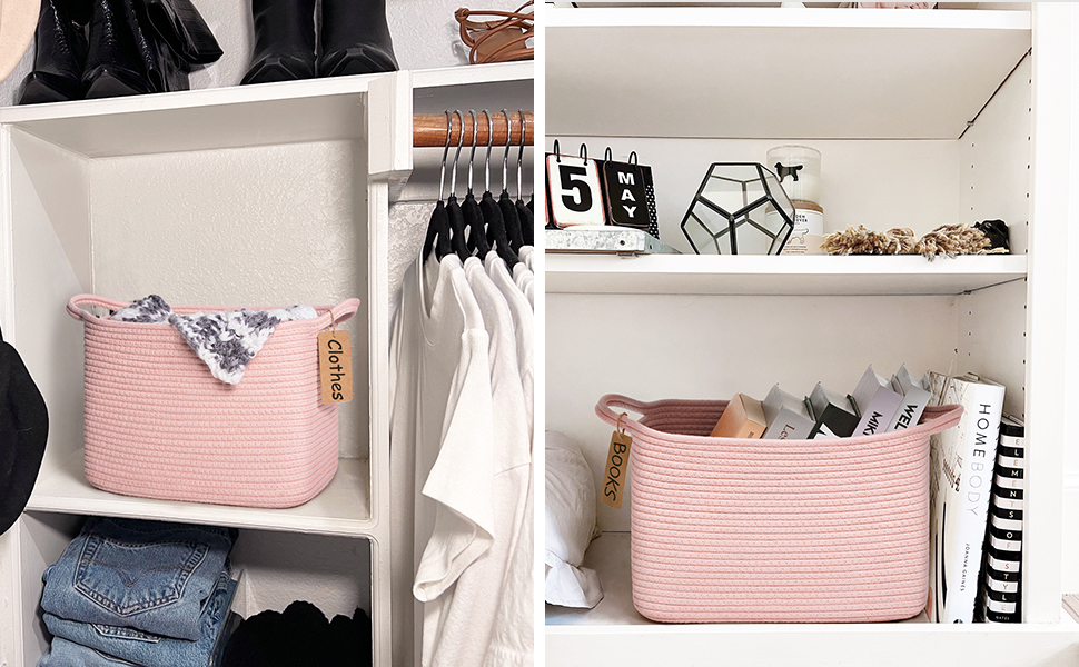 Кошики для зберігання TIMEYARD, набір 3 шт., рожеві, 33 x 25 x 22,5 см