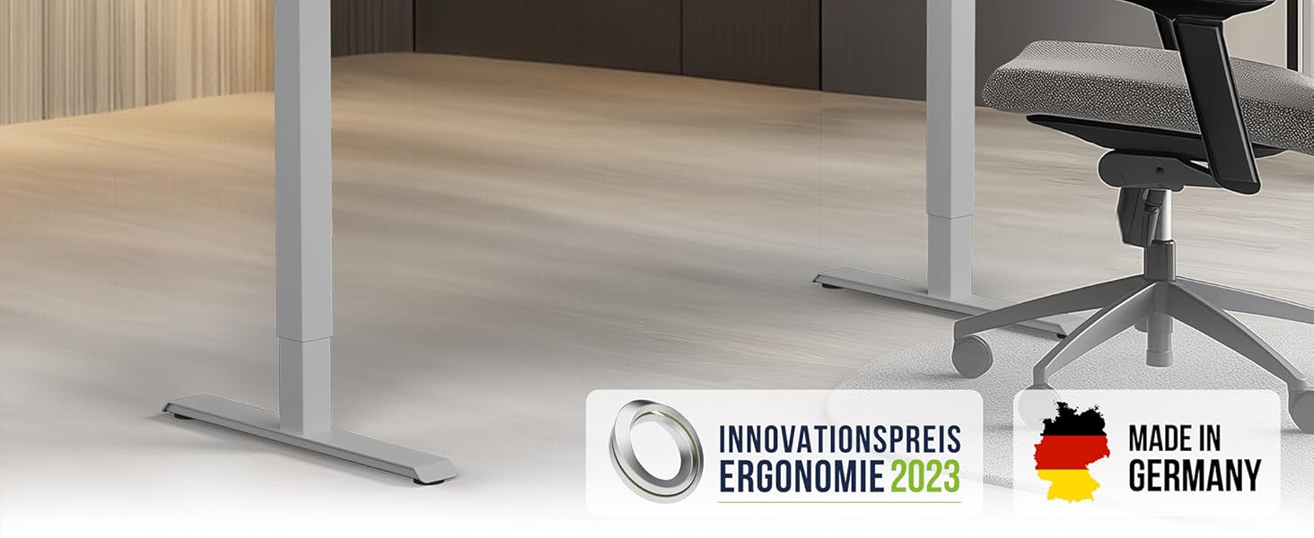 Електричний стіл KRIEG HighDesk SMART 180x80 см сріблястий/клен - регульований по висоті стіл для сидіння та стояння