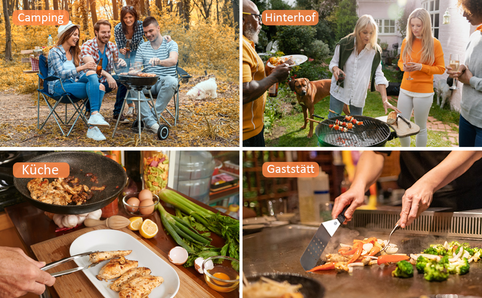 Набір для грилю Huolewa, нержавіюча сталь, 9 предметів: лопатка, щітка, викрутка, сумка. Професійний аксесуар для BBQ, тепаньякі та кемпінгу