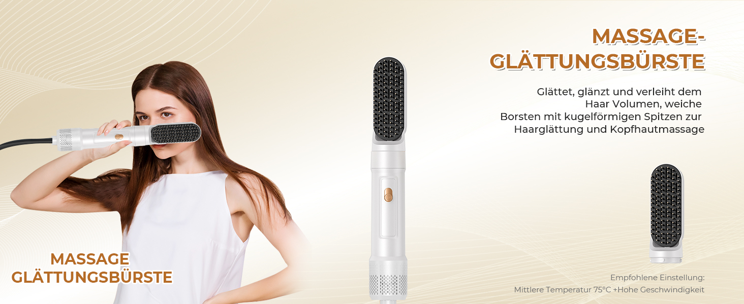 Мультистайлер для волосся 7 в 1 UKLISS Hairstyler Pro: фен, автоматична плойка, кругла щітка та випрямляч для професійного стайлінгу, білий