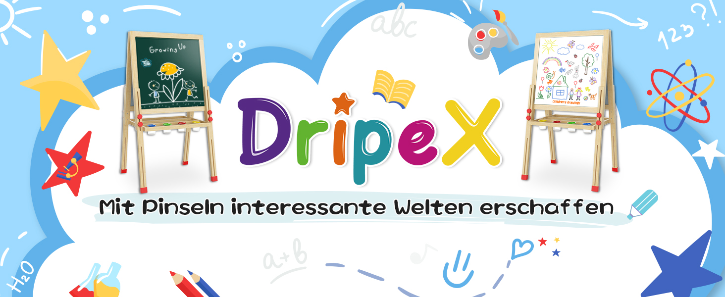 Дитячий стіл Dripex дерево, двосторонній, регулюється по висоті, в т.ч. 24 аксесуари (від 3 років), тип A