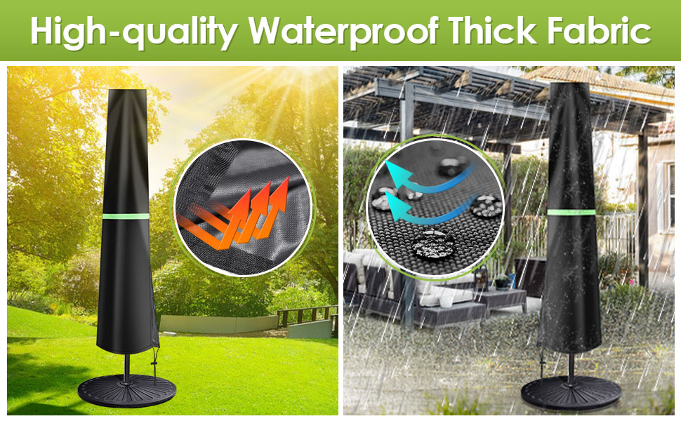 Чохол для парасольки GEMITTO, водонепроникний, для парасольки типу Ampelschirm, 280x30x81/46cm, захист від сонця та вітру, для парасольки 2-4м