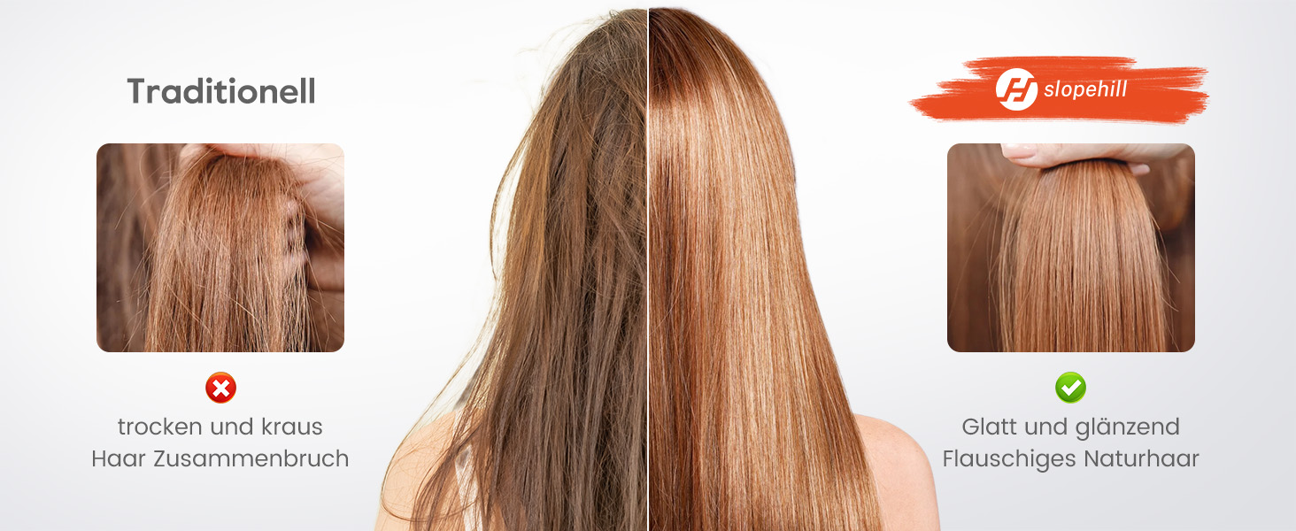 slopehill Air Haarglätter 2026 - Іонний випрямляч для волосся з повітряним потоком 1300W (Срібний)