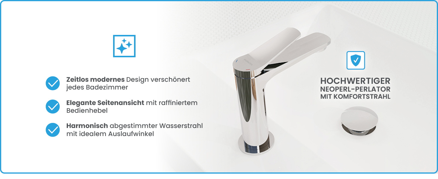 Змішувач для умивальника Bächlein Aldeya, чорний матовий, з монтажним комплектом