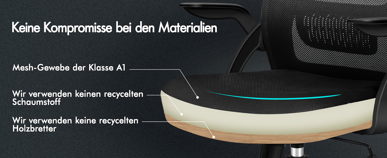 Офісний крісло ALFORDSON з динамічною підтримкою попереку, чорний. Ергономічний поворотний стілець з відкидними підлокітниками для комп'ютера