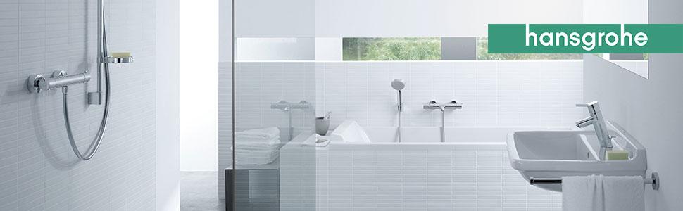 Змішувач для ванної Hansgrohe Ecostat - n Aufputz з термостатом, обмежувачем температури 40°C, для 2 споживачів (хром)