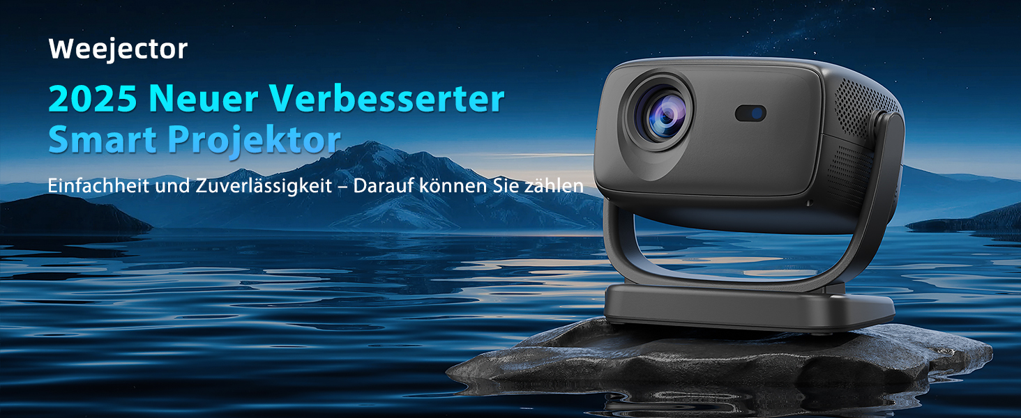 Проектор Smart Beamer WiFi для домашнього кінотеатру: 16000 Люмен, Full HD, електричний фокус, 200 дюймів, Bluetooth, сумісний з iOS/Android/Fire Stick/Laptop/PS5 (4K проектор з поворотним кріпленням)