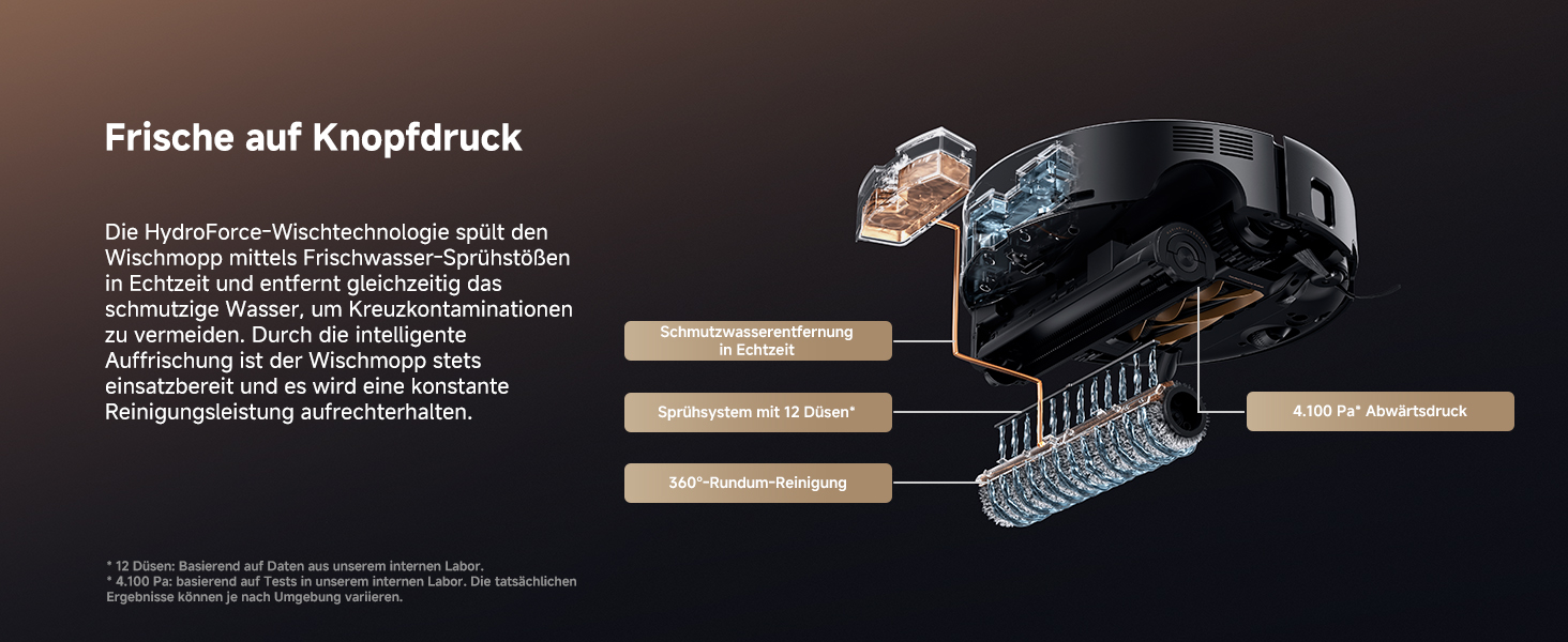 Робот-пилосос Mova Z60 Ultra Complete з вологою тканиною 28000 Па, LiftPro, перешкоди 8 см, DToF+Dual Laser+RGB/LED, AutoShield для килимів, MaxiReach моп & щітка, чорний