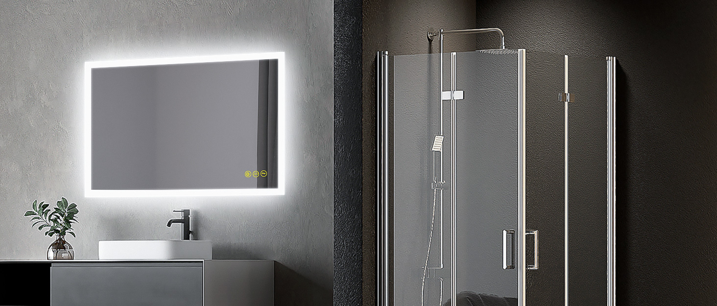 Дзеркало для ванної кімнати Badspiegel Oval з підсвічуванням 50 x 70 см, сенсорне управління, регулювання яскравості, 3 кольори світла, антизапарник, для ванної кімнати, 3000K-6400k