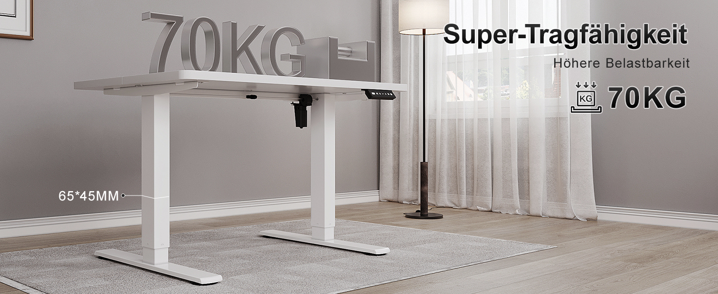 Дитячий електричний стіл Airfish, 80x60 см, регулювання висоти, пам'ять, для дому/офісу, білий