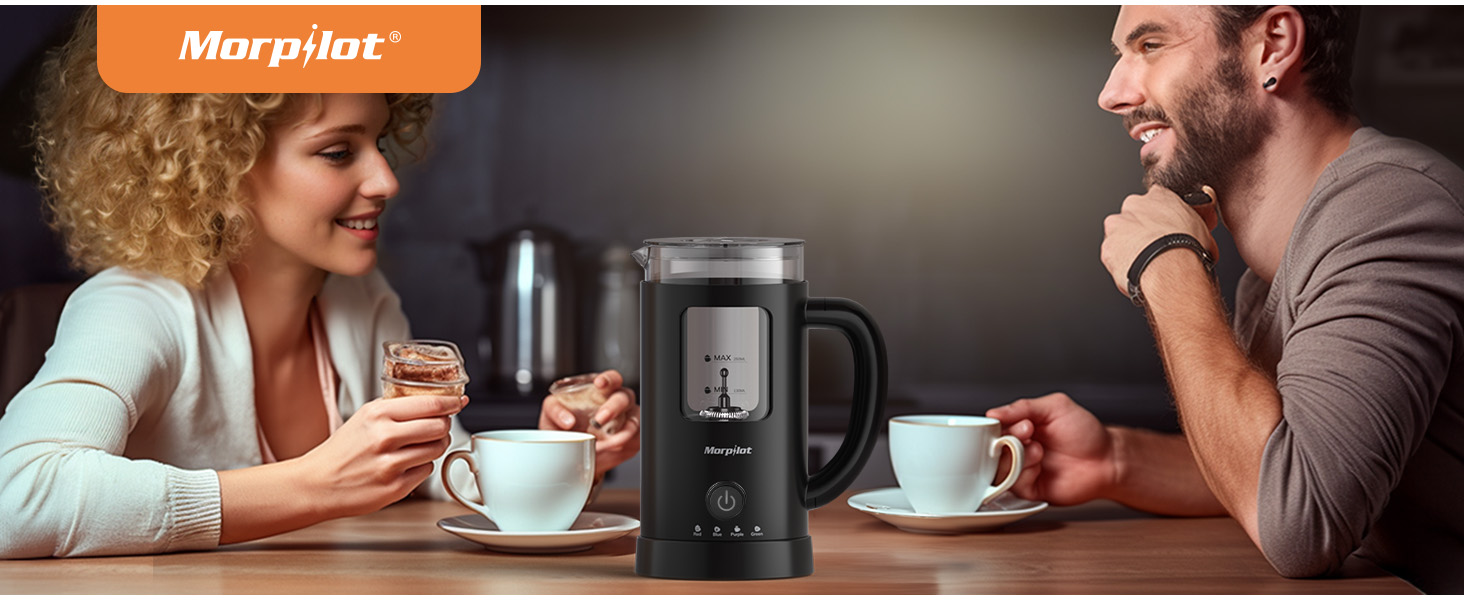 Електричний піноутворювач для молока Morpilot 4-в-1, 550W, 600мл, чорний