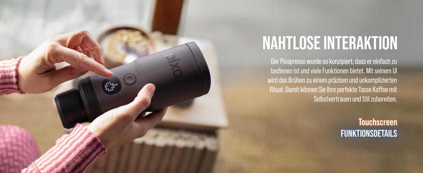 WACACO Електрична портативна кавомашина: 4 види кави, швидкий нагрів, 3 акумулятори 3000mAh, 20 Bar, для меленої кави та капсул NS, сенсорний екран, темно-бордовий