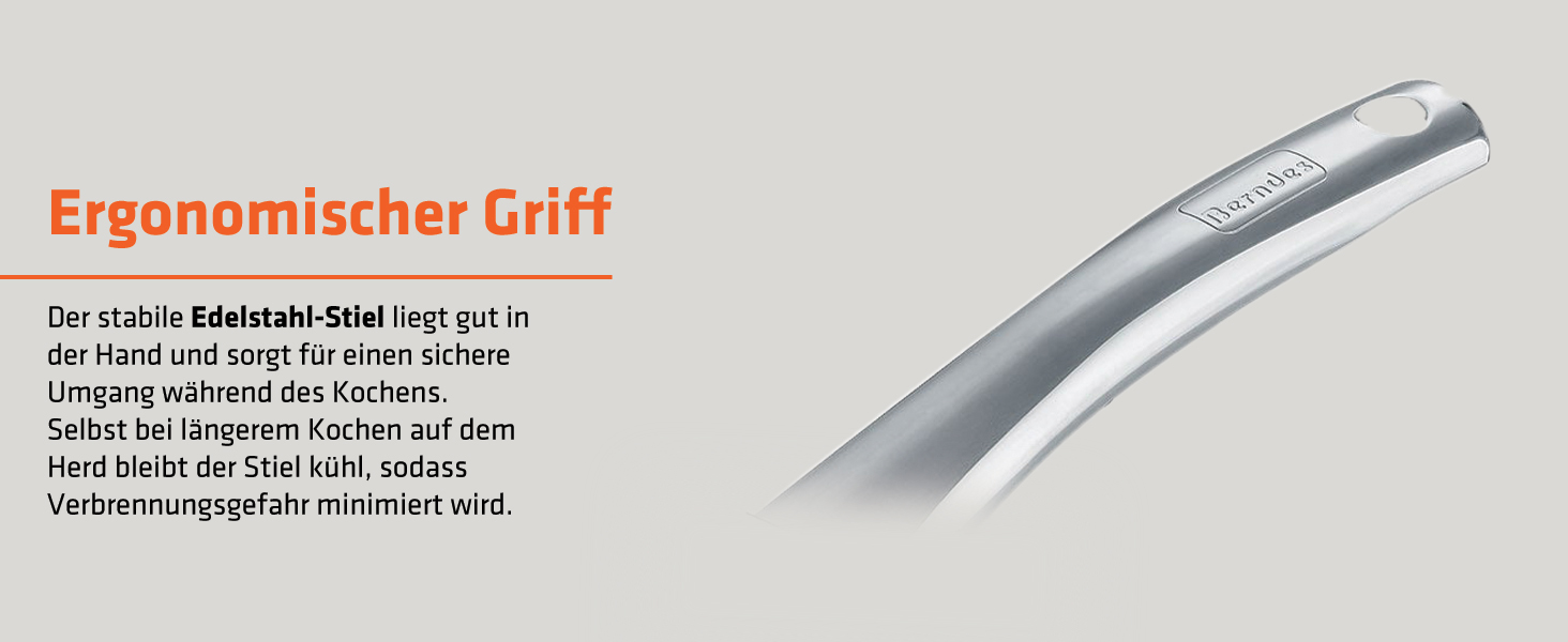 Пан з нержавіючої сталі Berndes Napoli 28 см – універсальна, антипригарна, з капсульним дном та кварцовим покриттям