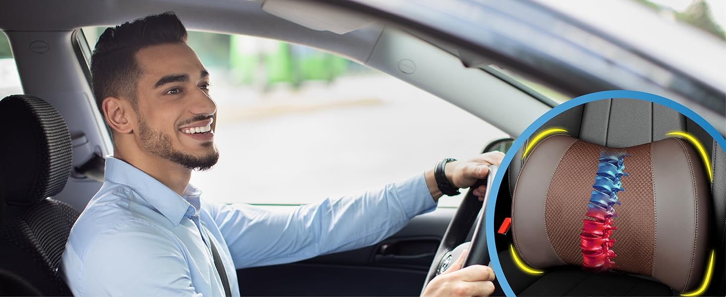 Подушка для підтримки попереку, Memory Foam, для спини, автомобіля, офісу, інвалідного візка (Коричнева)