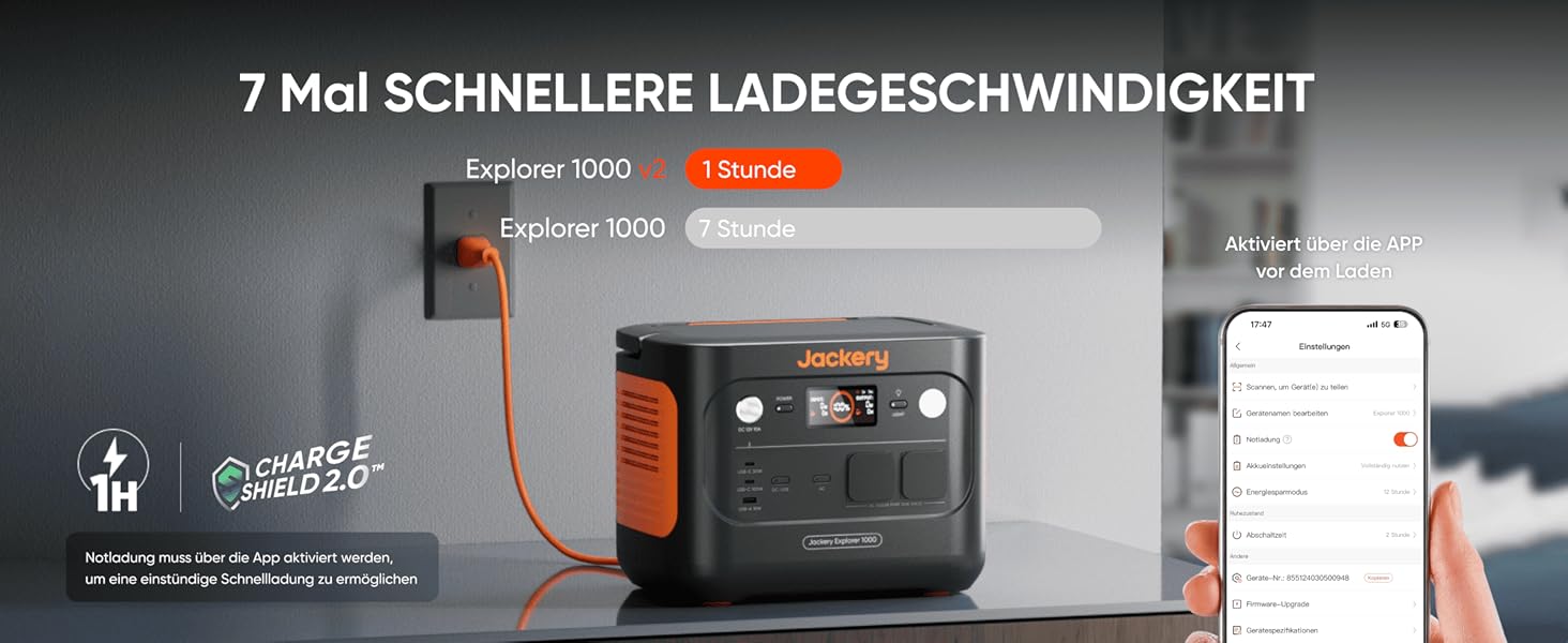 Jackery Explorer 1000 v2 - портативна електростанція, 1070Wh LiFePO4, 1500W, USB-C, швидка зарядка, для кемпінгу та подорожей