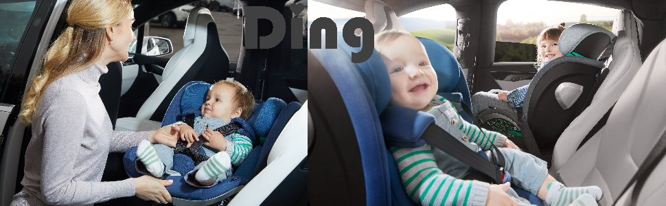 Дитяче автокрісло Ding Mace i-Size 0-36 кг з основою Isofix, обертається на 360 градусів, чорний/сірий DI-111917