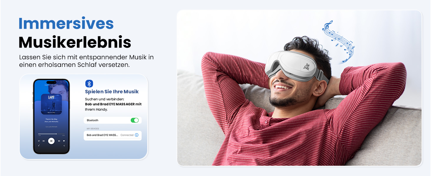 Масажер для очей Bob and Brad EyeOasis 2 з підігрівом, музикою та компресією, електричний. Зменшує темні кола та сухість очей. Маска для очей з пультом керування.