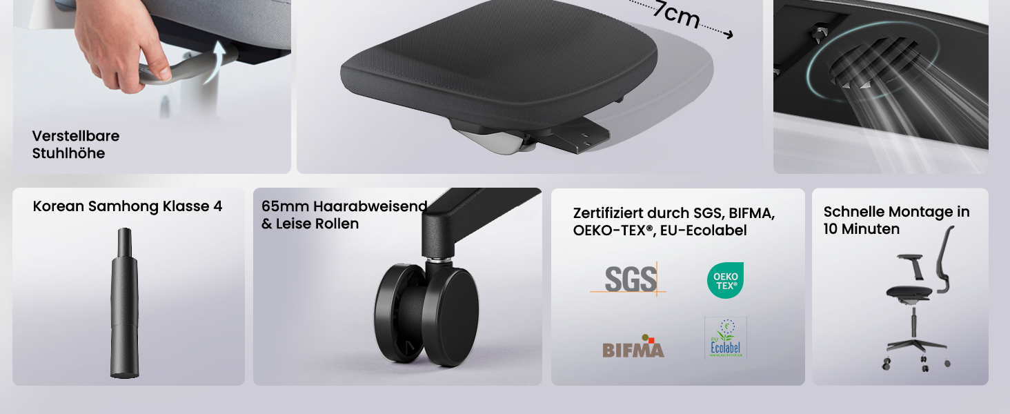 Офісний стілець ProtoArc Flexer ергономічний чорний з регулюванням глибини сидіння та дихаючою сітчастою спинкою для дому та офісу