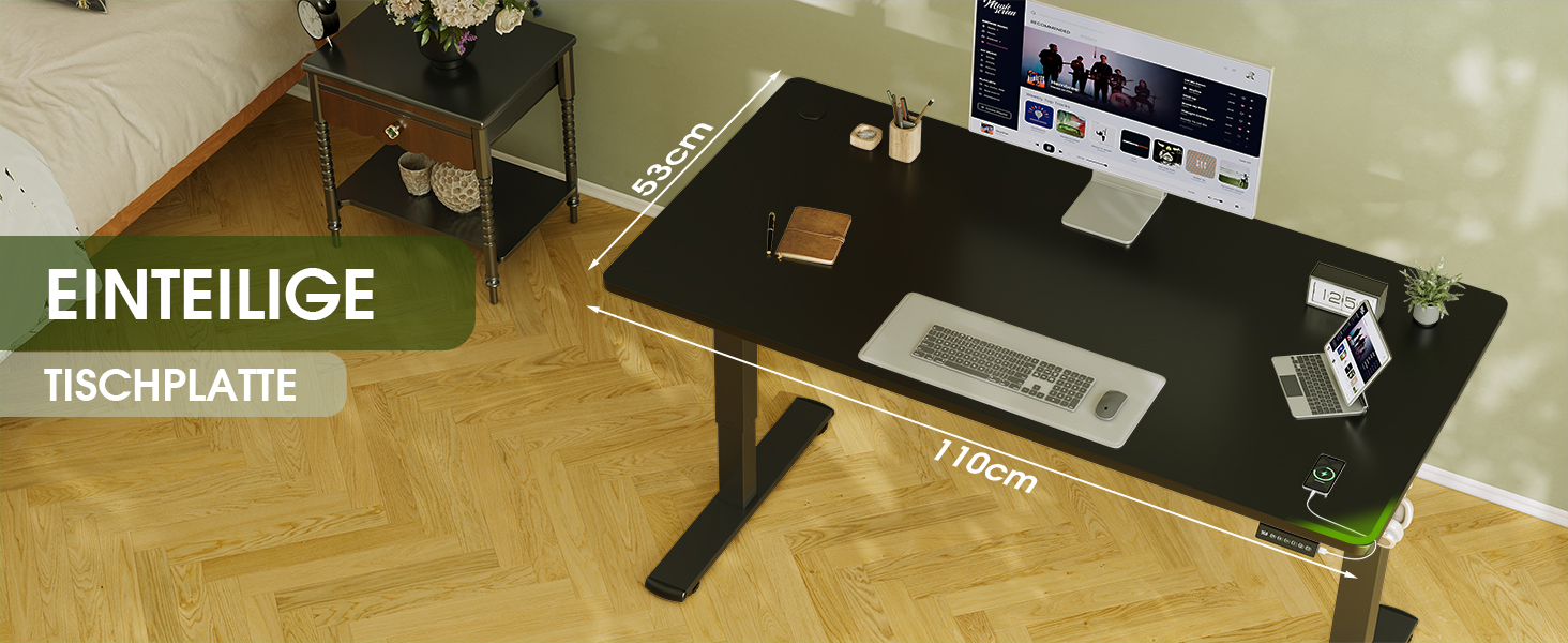 Електричний регульований стіл Flamaker з пам'яттю, ігровий стіл 160x60 см (Бежевий)