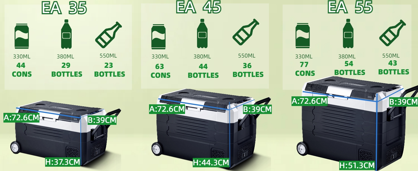 Кühlbox AAOBOSI Kompressor 45L з WiFi-керуванням, -20°C, 12/24/240V для авто, вантажівки, човна, кемпінгу